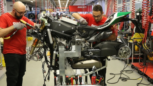 La linea di montaggio della Ducati