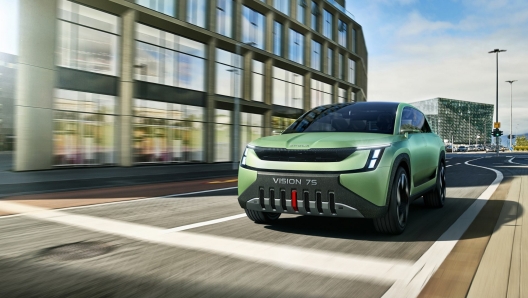 Il frontale del concept Skoda Vision 7S