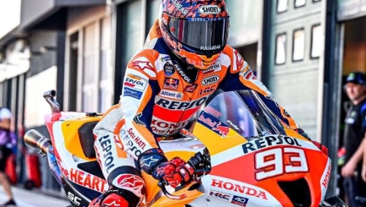 Marc Marquez in sella alla Honda nel test di Misano (Instagram MotoGP)