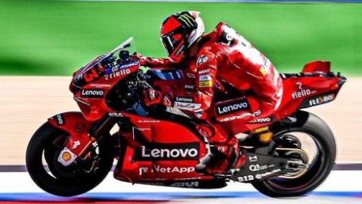 Francesco Bagnaia in sella alla Ducati nei test di Misano (Instagram MotoGP)