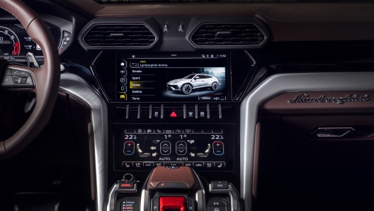 Il pannello di controllo della Lamborghini Urus S