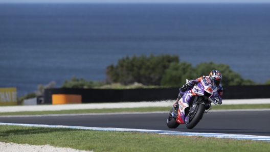 PHILLIP ISLAND, AUSTRALIA - OCTOBER 14: Johann Zarco of France and Pramac Racing heads down a straight during free practice for the MotoGP of Australia at Phillip Island Grand Prix Circuit on October 14, 2022 in Phillip Island, Australia. (Photo by Mirco Lazzari gp/Getty Images)