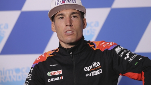 PHILLIP ISLAND, AUSTRALIA - OCTOBER 13: Aleix Espargaro of Spain and Aprilia Racing looks on during the press conference  pre-event during previews ahead of the MotoGP of Australia at Phillip Island Grand Prix Circuit on October 13, 2022 in Phillip Island, Australia. (Photo by Mirco Lazzari gp/Getty Images)