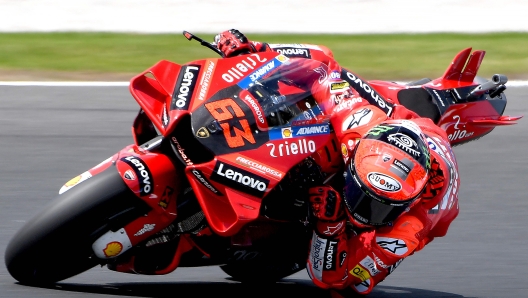 Ducati Lenovo's Italian rider Francesco Bagnaia rides his bike during the qualifying session in Phillip Island on October 15, 2022, ahead of Australian MotoGP Grand Prix. (Photo by Paul CROCK / AFP)