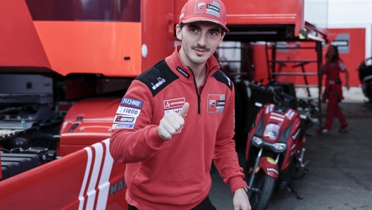 epa10283841 Italian MotoGP rider Francesco Bagnaia of Ducati Lenovo Team in the paddock at Ricardo Tormo circuit in Cheste, Valencia, eastern Spain, 03 November 2022. The 2022 Motorcycling Grand Prix of Valencia, the last race of the season, will be held next 06 November.  EPA/Biel Alino