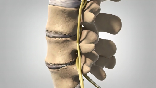 Illustrazione 3D della spondilolistesi degenerativa