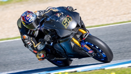 Toprak Razgatlioglu in azione con la Yamaha