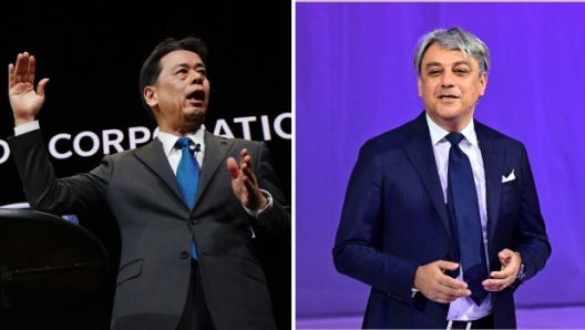 I ceo di Nissan e Renault Makoto Uchida e Luca de Meo