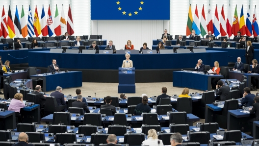 URSULA VON DER LEYEN - PLENARIA PARLAMENTO EUROPEO - fotografo: IMAGOECONOMICA