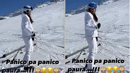 Federica Nargi panico sugli sci