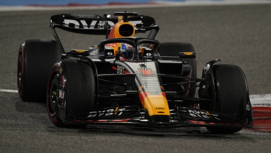 Red Bull driver Max Verstappen of the Netherlands in action during the Formula One Bahrain Grand Prix at Sakhir circuit, Sunday, March 5, 2023. (AP Photo/Frank Augstein)