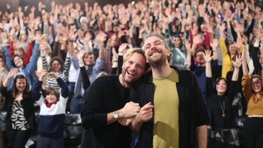 Alessandro Borghi e Michele Vannucci appena dopo una prima di Delta