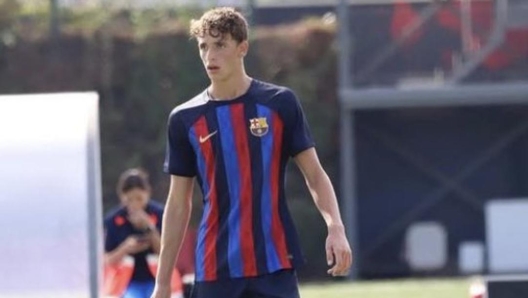 Andrea natali con la maglia del Barça.