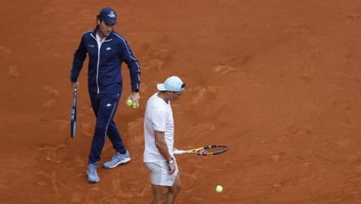 Nadal e Moya si allenano a Madrid. Epa