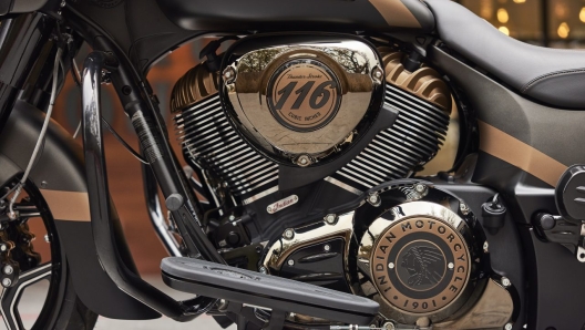 Le raffinate finiture del V-twin della Chieftain Elite