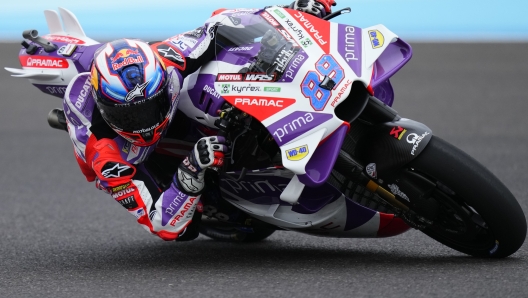 Spain's Jorge Martin of Ducati Prima Pramac Racing attends a Moto GP training session at the Termas de Rio Hondo circuit in Argentina, Argentina, Friday, March 31, 2023. (AP Photo/Natacha Pisarenko)