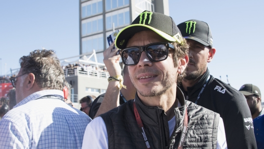 VALENCIA, SPAIN - NOVEMBER 06: Valentino Rossi of Italy looks on on the grid during the MotoGP race during the MotoGP of Comunitat Valenciana - Race at Ricardo Tormo Circuit on November 06, 2022 in Valencia, Spain. (Photo by Mirco Lazzari gp/Getty Images)