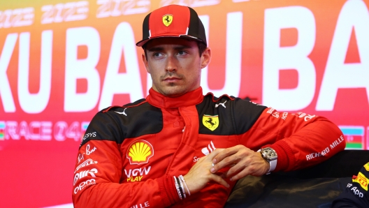 Charles Leclerc, secondo posto nella Sprint a Baku. GETTY