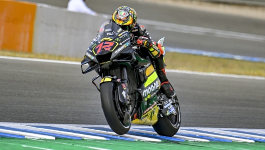 Marco Bezzecchi in azione nei test di Jerez