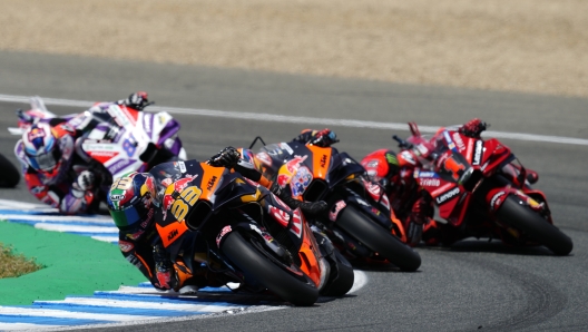 I protagonisti della MotoGP in azione. Lapresse