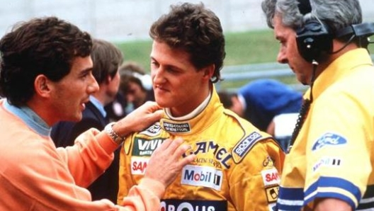 Il confronto tra Senna e un giovane Schumacher