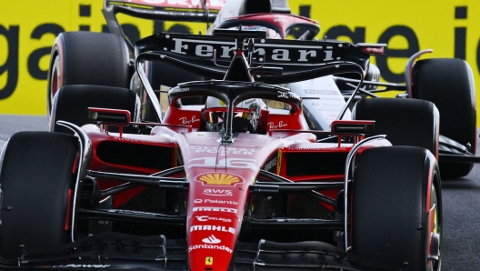 Ferrari's Monegasque driver Charles Leclerc races during the qualifying session for the 2023 Miami Formula One Grand Prix at the Miami International Autodrome in Miami Gardens, Florida, on May 6, 2023. (Photo by ANGELA WEISS / AFP)