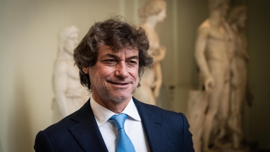 Alberto Angela al Museo Nazionale di Napoli, per la presentazione del programma TV ?Stanotte a Napoli? Napoli 20 Dicembre 2021. ANSA/CESARE ABBATE