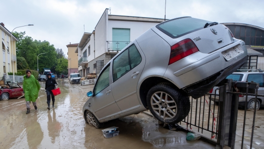 Damage and floods caused by the flooding of the river Lamone in Faenza (Ravenna), 18 May 2023. A new wave of torrential rain is hitting Italy, especially the northeastern region of Emilia-Romagna and other parts of the Adriatic coast, 19 May 2023. ANSA/PASQUALE BOVE