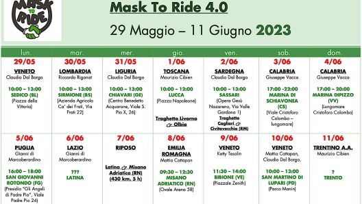 Le date dell'evento Mask to Ride