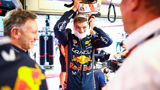 Max Verstappen protagonista delle libere in Spagna. GETTY