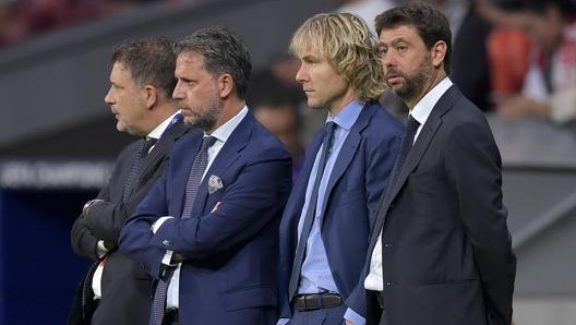 Da sinistra: Cherubini, Paratici, Nedved e Agnelli GETTY