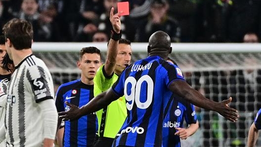 Massa espelle Lukaku al termine di Juve-Inter di Coppa Italia. LaPresse