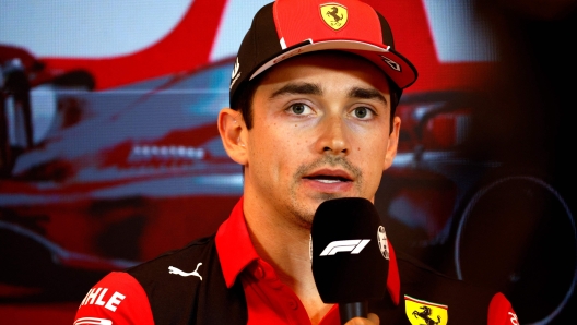 MONTREAL, QUEBEC - JUNE 15: Charles Leclerc of Monaco and Ferrari attends the Drivers Press Conference during previews ahead of the F1 Grand Prix of Canada at Circuit Gilles Villeneuve on June 15, 2023 in Montreal, Quebec.   Jared C. Tilton/Getty Images/AFP (Photo by Jared C. Tilton / GETTY IMAGES NORTH AMERICA / Getty Images via AFP)