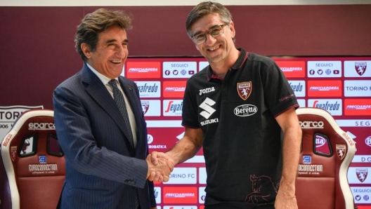 Il presidente del Torino, Urbano Cairo, insieme al tecnico Ivan Juric