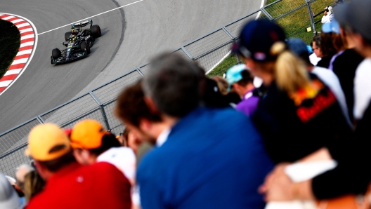 MONTREAL, QUEBEC - JUNE 16: Lewis Hamilton of Great Britain driving the (44) Mercedes AMG Petronas F1 Team W14 on track during practice ahead of the F1 Grand Prix of Canada at Circuit Gilles Villeneuve on June 16, 2023 in Montreal, Quebec.   Rudy Carezzevoli/Getty Images/AFP (Photo by Rudy Carezzevoli / GETTY IMAGES NORTH AMERICA / Getty Images via AFP)