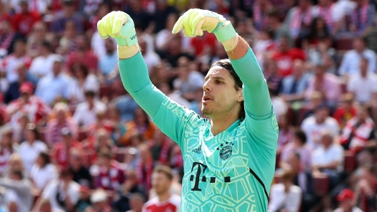 COLOGNE, GERMANY - MAY 27: Yann Sommer of Bayern München reacts during the Bundesliga match between 1. FC Köln and FC Bayern München at RheinEnergieStadion on May 27, 2023 in Cologne, Germany. (Photo by Alexander Hassenstein/Getty Images)