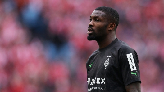 COLOGNE, GERMANY - APRIL 02: Marcus Thuram of Borussia Moenchengladbach looks on during the Bundesliga match between 1. FC Köln and Borussia Mönchengladbach at RheinEnergieStadion on April 02, 2023 in Cologne, Germany. (Photo by Dean Mouhtaropoulos/Getty Images)