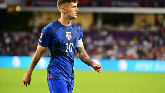 ORLANDO, FLORIDA - MARCH 27: Christian Pulisic #10 of United States of America looks on in the first half of a game against the El Salvador at Exploria Stadium on March 27, 2023 in Orlando, Florida.   Julio Aguilar/Getty Images/AFP (Photo by Julio Aguilar / GETTY IMAGES NORTH AMERICA / Getty Images via AFP)