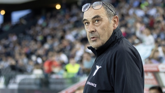 LazioÂ?s coach Maurizio Sarri looks on prior the Italian Serie A soccer match Udinese Calcio vs SS Lazio at the Friuli - Dacia Arena stadium in Udine, Italy, 21 May 2023. ANSA / GABRIELE MENIS