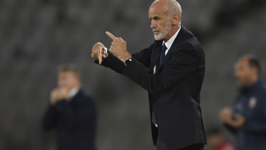 Italy's coach Paolo Nicolato gestures during the Euro 2023 U21 Championship soccer match between Italy and Norway at the Cluj Arena stadium in Cluj, Romania, Wednesday, June 28, 2023.(AP Photo/Raed Krishan)