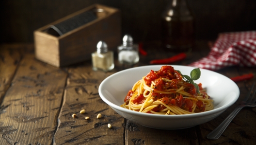 Pasta with homemade tomato sauce