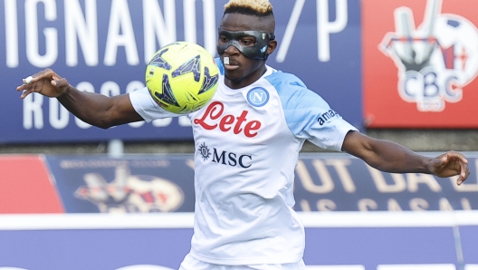 Napoli's  Victor Osimhen in action during the Italian Serie A soccer match Bologna FC vs  SSC Napoli at Renato Dall'Ara stadium in Bologna, Italy, 28 May 2023. ANSA /SERENA CAMPANINI