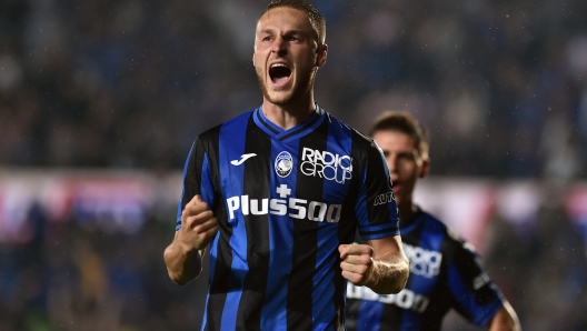 Atalanta's Teun Koopmeiners celebrates after goal 2-0 during the Italian Serie A soccer match Atalanta BC vs AC Monza at the Gewiss Stadium in Bergamo, Italy, 4 June 2023. ANSA/MICHELE MARAVIGLIA