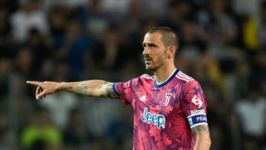 UDINE, ITALY - JUNE 04: Leonardo Bonucci of Juventus gestures during the Serie A match between Udinese Calcio and Juventus at Dacia Arena on June 04, 2023 in Udine. (Photo by Daniele Badolato - Juventus FC/Juventus FC via Getty Images)