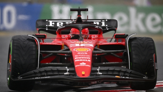 BUDAPEST, HUNGARY - JULY 21: Charles Leclerc of Monaco driving the (16) Ferrari SF-23 on track during practice ahead of the F1 Grand Prix of Hungary at Hungaroring on July 21, 2023 in Budapest, Hungary. (Photo by Dan Mullan/Getty Images)