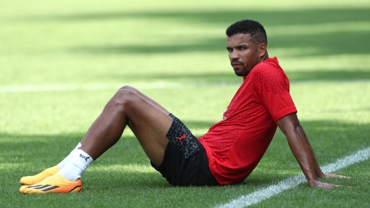 CAIRATE, ITALY - JULY 19: Junior Messias of AC Milan looks on during the AC Milan training session at Milanello on July 19, 2023 in Cairate, Italy. (Photo by AC Milan/AC Milan via Getty Images)