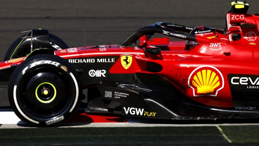 BUDAPEST, HUNGARY - JULY 23: Carlos Sainz of Spain driving (55) the Ferrari SF-23 on track  during the F1 Grand Prix of Hungary at Hungaroring on July 23, 2023 in Budapest, Hungary. (Photo by Francois Nel/Getty Images)