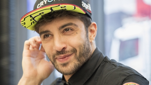 LE MANS, FRANCE - MAY 16: Andrea Iannone of Italy and Aprilia Racing Team Gresini speaks with journalists in hospitality during the MotoGp of France - Previews on May 16, 2019 in Le Mans, France. (Photo by Mirco Lazzari gp/Getty Images)