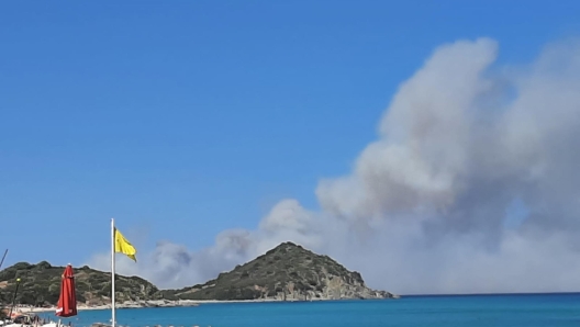 Primo bilancio per gli incendi che da questa mattina - anche favoriti dal forte maestrale - stanno bruciando le campagne del sud Sardegna. Gravissimi i danni nella zona di Feraxi: 4 aziende agricole sono state devastata dal fuoco che ha distrutto le riserve di foraggio accumulate. Fiamme anche sugli agrumeti e su una una fattoria modello, meta ogni anno di gite di numerose scolaresche. Le fiamme hanno minacciato anche alcune strutture ricettive ed  stato necessario evacuare gli ospiti. ANSA/ANDREA FRIGO