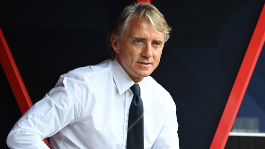 ENSCHEDE, NETHERLANDS - JUNE 18: Head coach of Italy Roberto Mancini attends before the UEFA Nations League 2022/23 third-place match between Netherlands and Italy at FC Twente Stadium on June 18, 2023 in Enschede, Netherlands. (Photo by Claudio Villa/Getty Images)